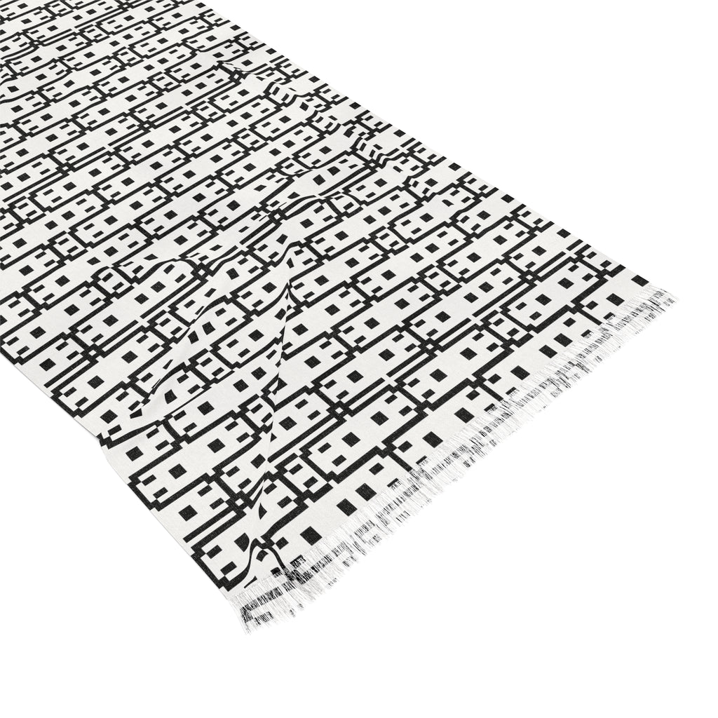 Chic Black and White Light Scarf, Fashion Accessory, Versatile Wrap, Gift for Her, Lightweight Summer Scarf, Stylish Neckwear