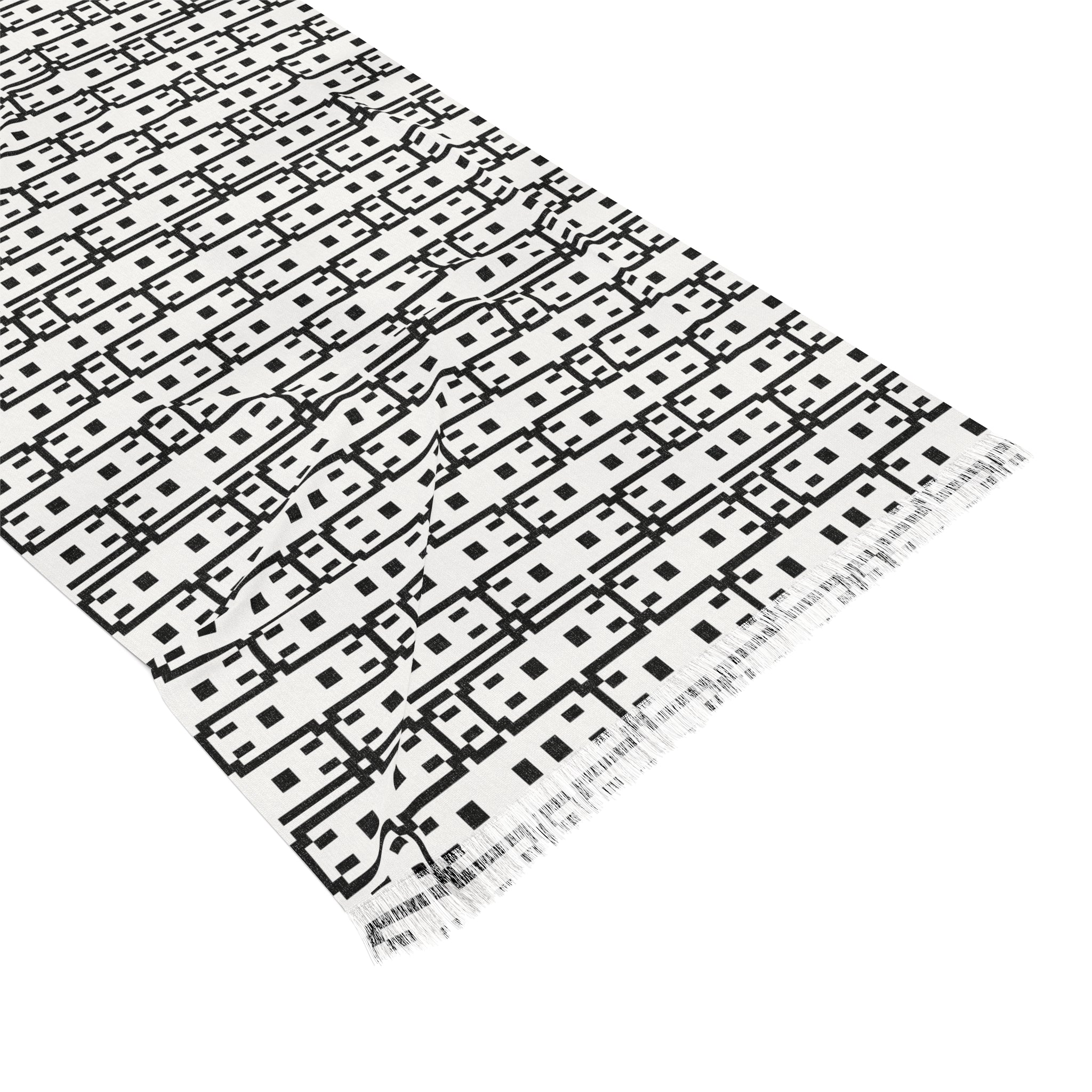 Chic Black and White Light Scarf, Fashion Accessory, Versatile Wrap, Gift for Her, Lightweight Summer Scarf, Stylish Neckwear