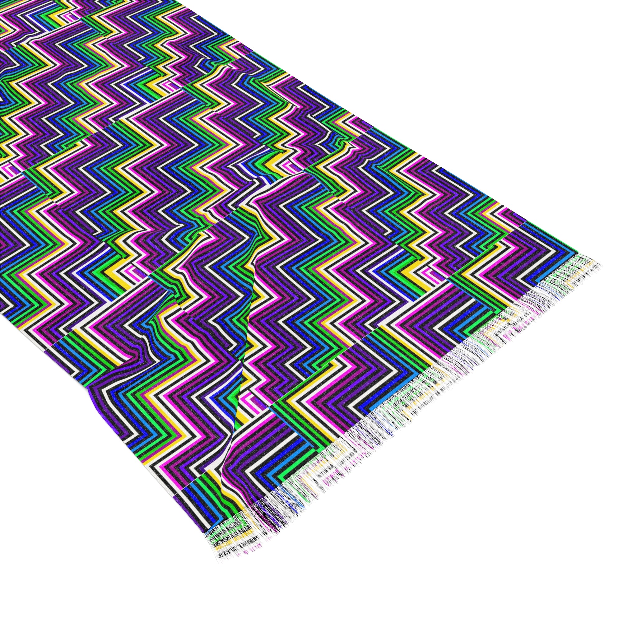 Colorful Zigzag Light Scarf, Fashion Accessory, Summer Wrap, Stylish Gift, Bohemian Chic, Lightweight Scarf