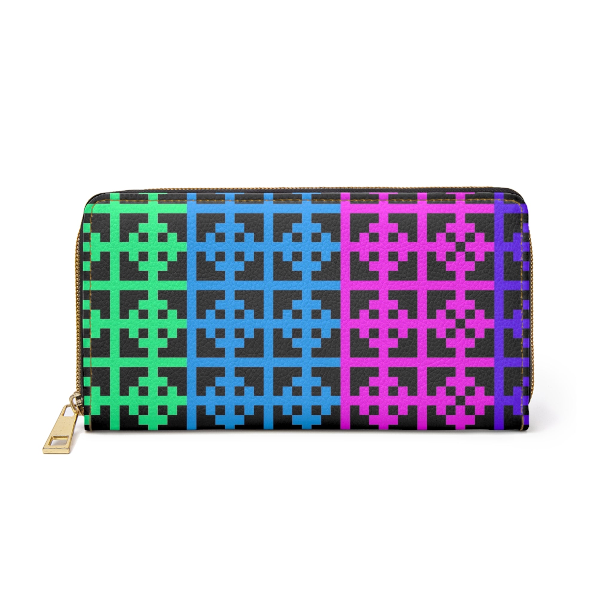 Colorful Geometric Zipper Wallet | Fun Fashion Accessory, Unique Gift, Everyday Use, Travel Essential, Organizer