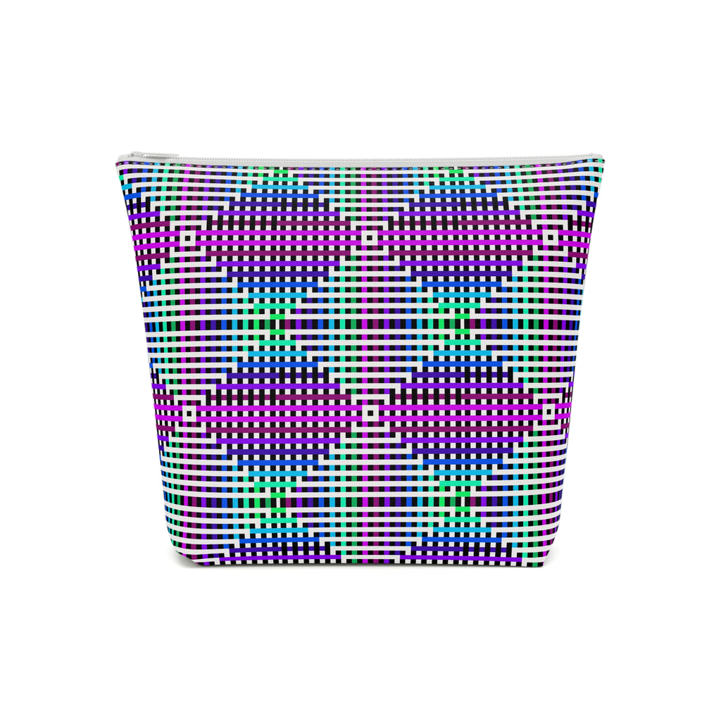 Vibrant Geometric Cosmetic Bag | Makeup Organizer, Travel Bag, Gift for Her, Toiletry Pouch, Purple Pattern
