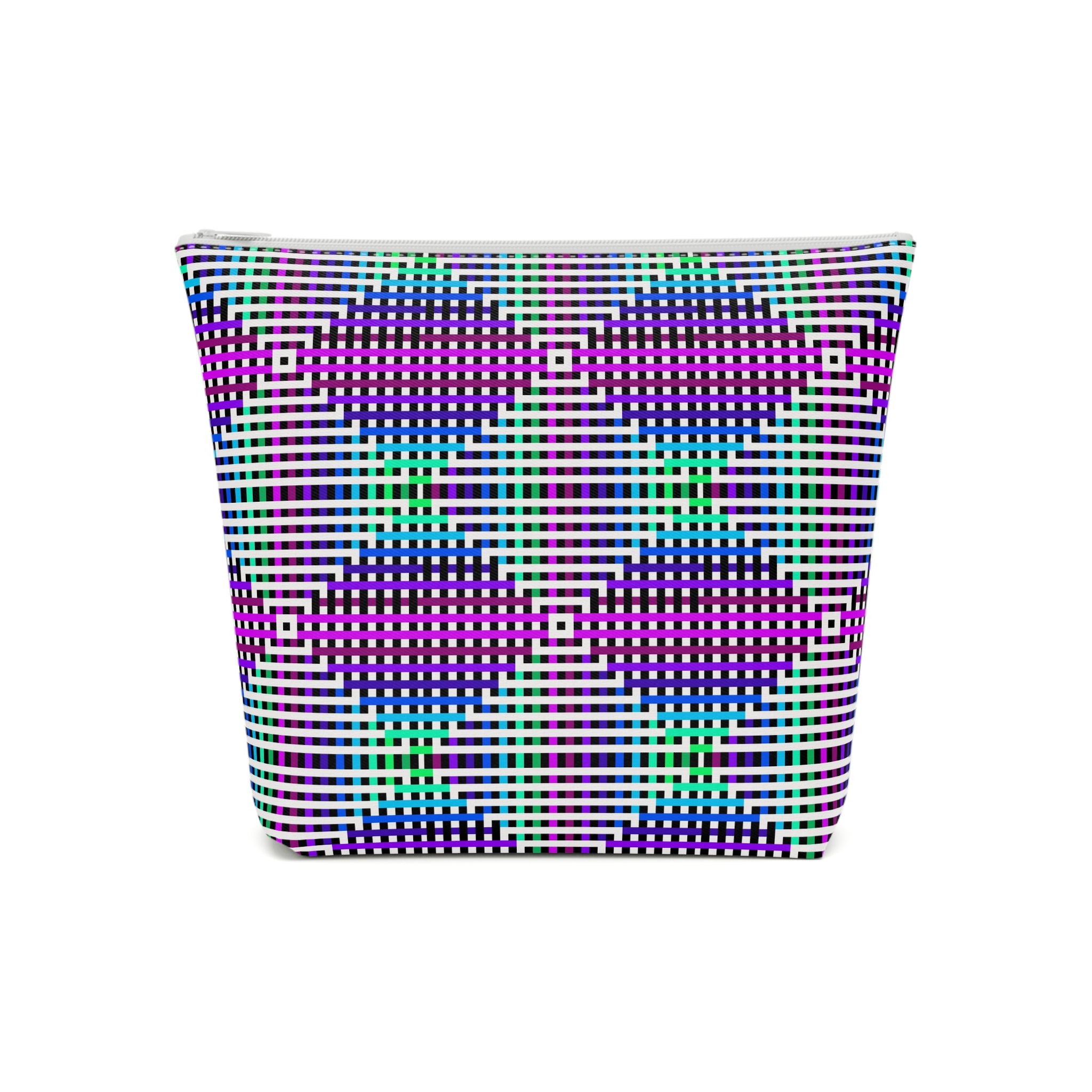 Vibrant Geometric Cosmetic Bag | Makeup Organizer, Travel Bag, Gift for Her, Toiletry Pouch, Purple Pattern