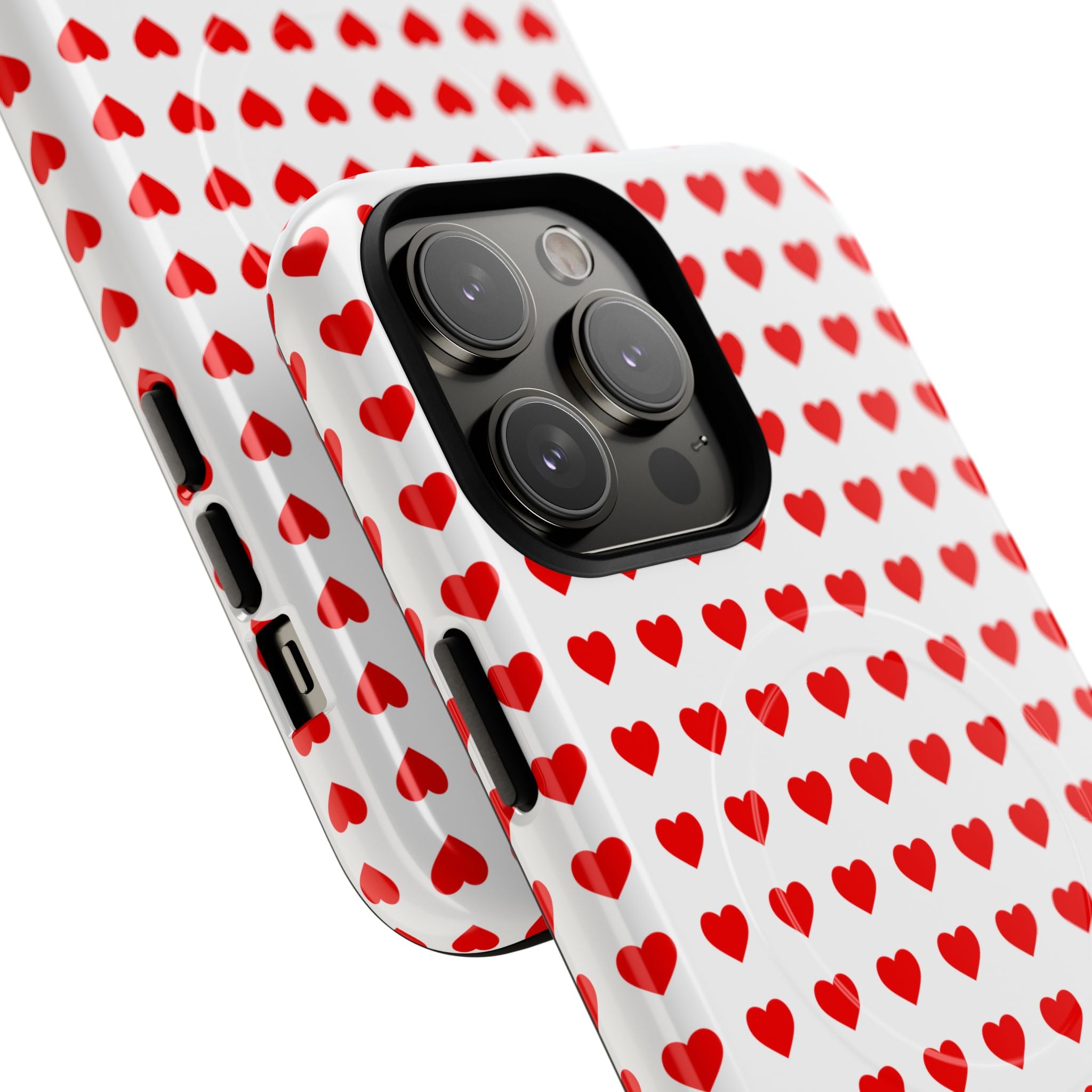 Heart Pattern Phone Case, Tough Magnetic Case, Cute Phone Cover, Valentine Gift, Stylish Accessory