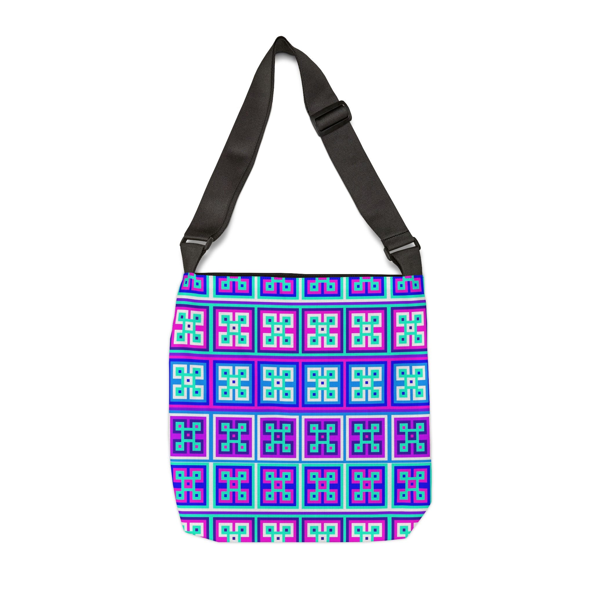 Vibrant Geometric Adjustable Tote Bag, Stylish Bag, Everyday Tote, Eco-Friendly Bag, Shopping Tote, Gift for Her