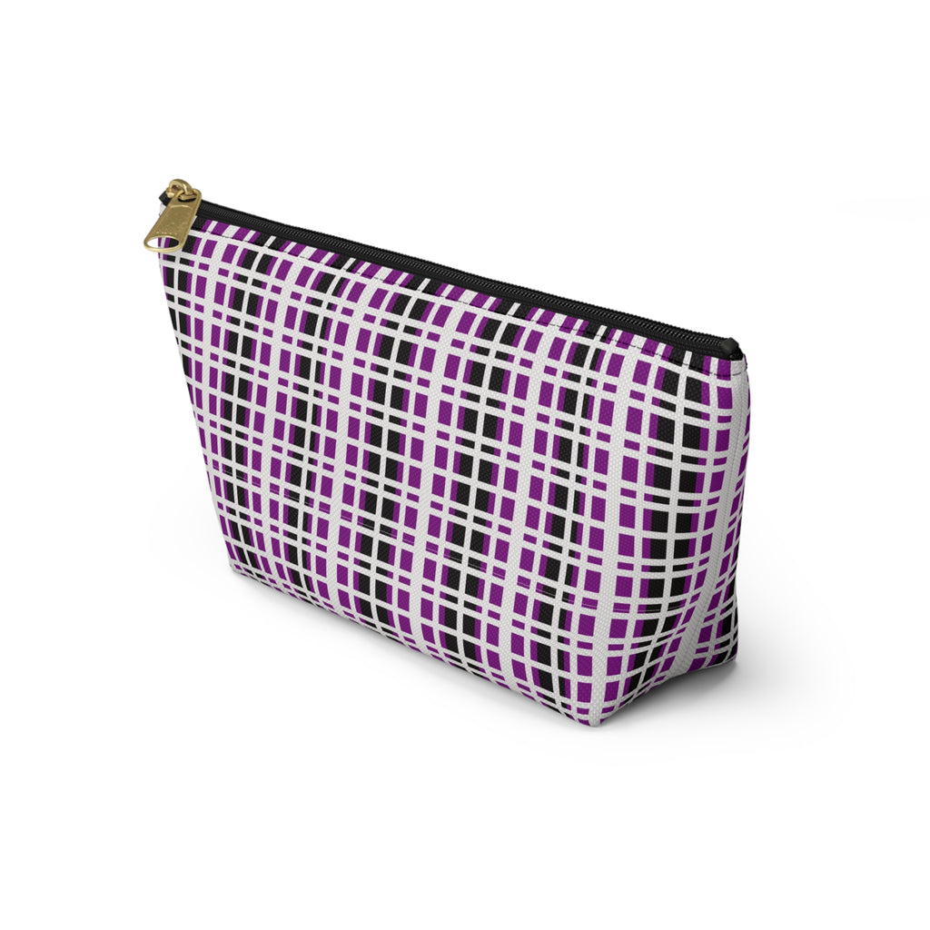Purple Checkered Accessory Pouch | Makeup Bag, Toiletry Organizer, Travel Clutch, Gift for Her, Stylish Storage