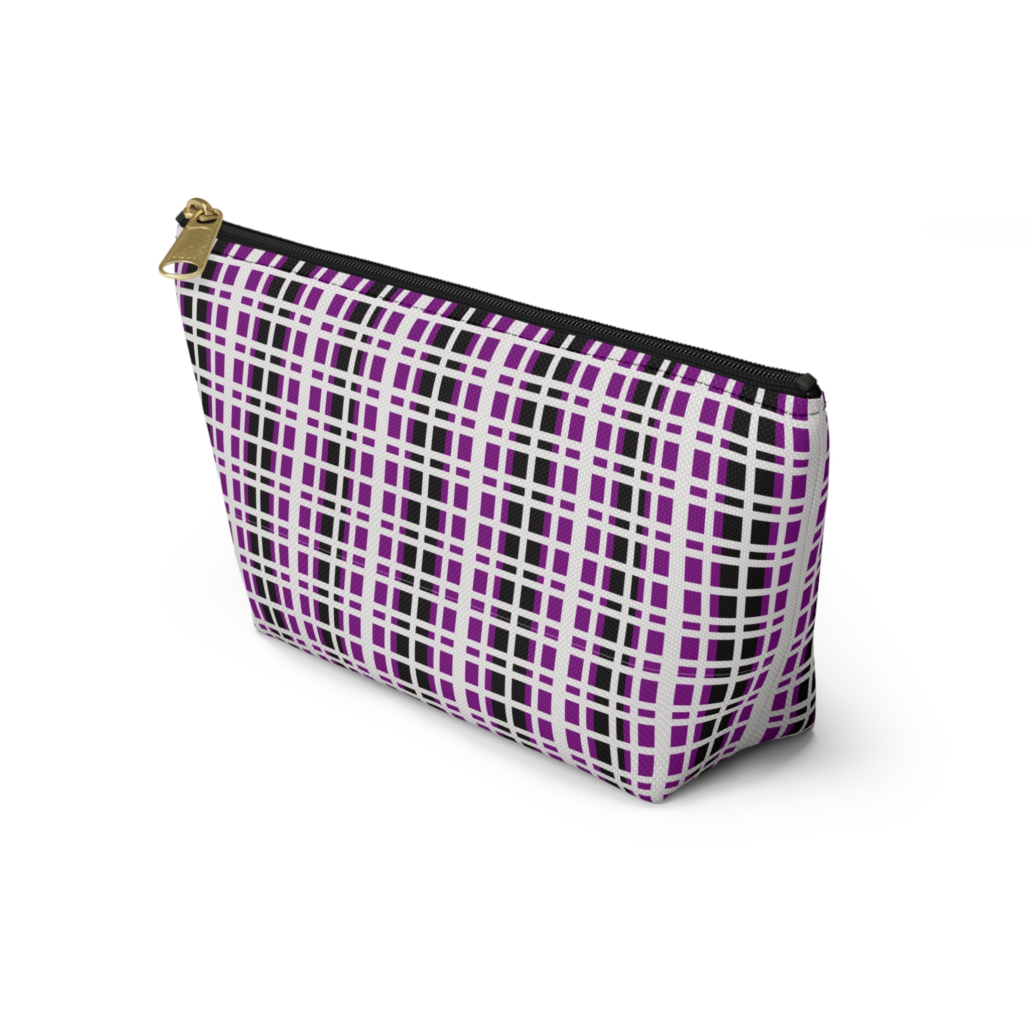 Purple Checkered Accessory Pouch | Makeup Bag, Toiletry Organizer, Travel Clutch, Gift for Her, Stylish Storage
