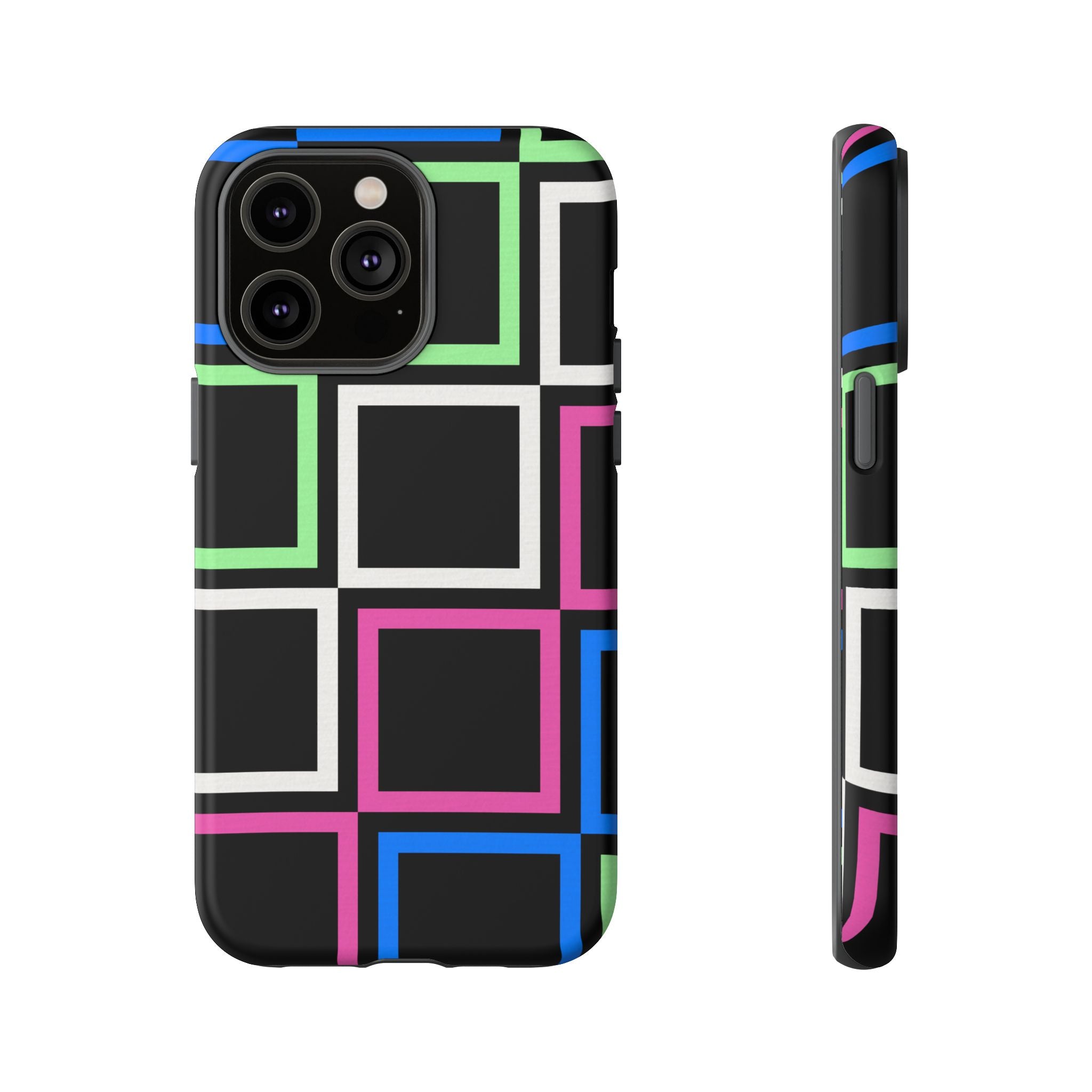 Colorful Geometric Phone Case - Tough Cases, Durable Cover, Stylish Accessory, Gift for Her, Tech Lover