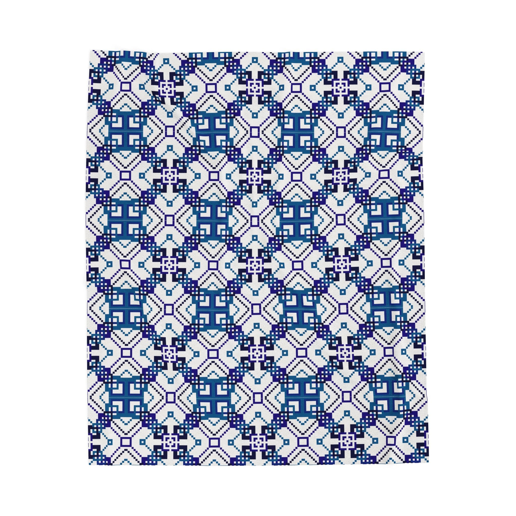 Geometric Pattern Velveteen Plush Blanket, Cozy Home Decor, Gift for Winter, Soft Throw for Sofa, Unique Bedding, Warm Quilt