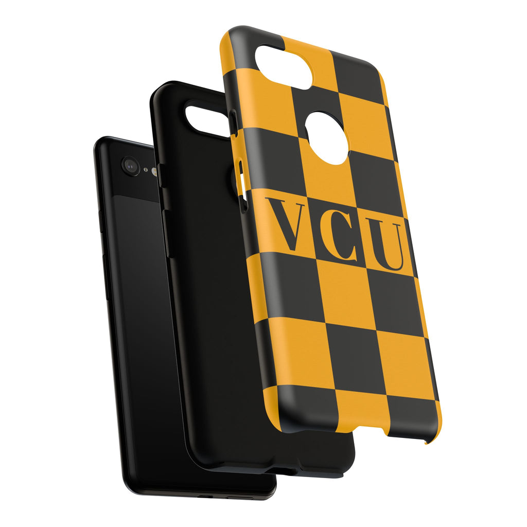 VCU Checkered Phone Case, Tough Cases for VCU Fans, College Student Gear, Sports Team Accessory, Unique Gift Idea