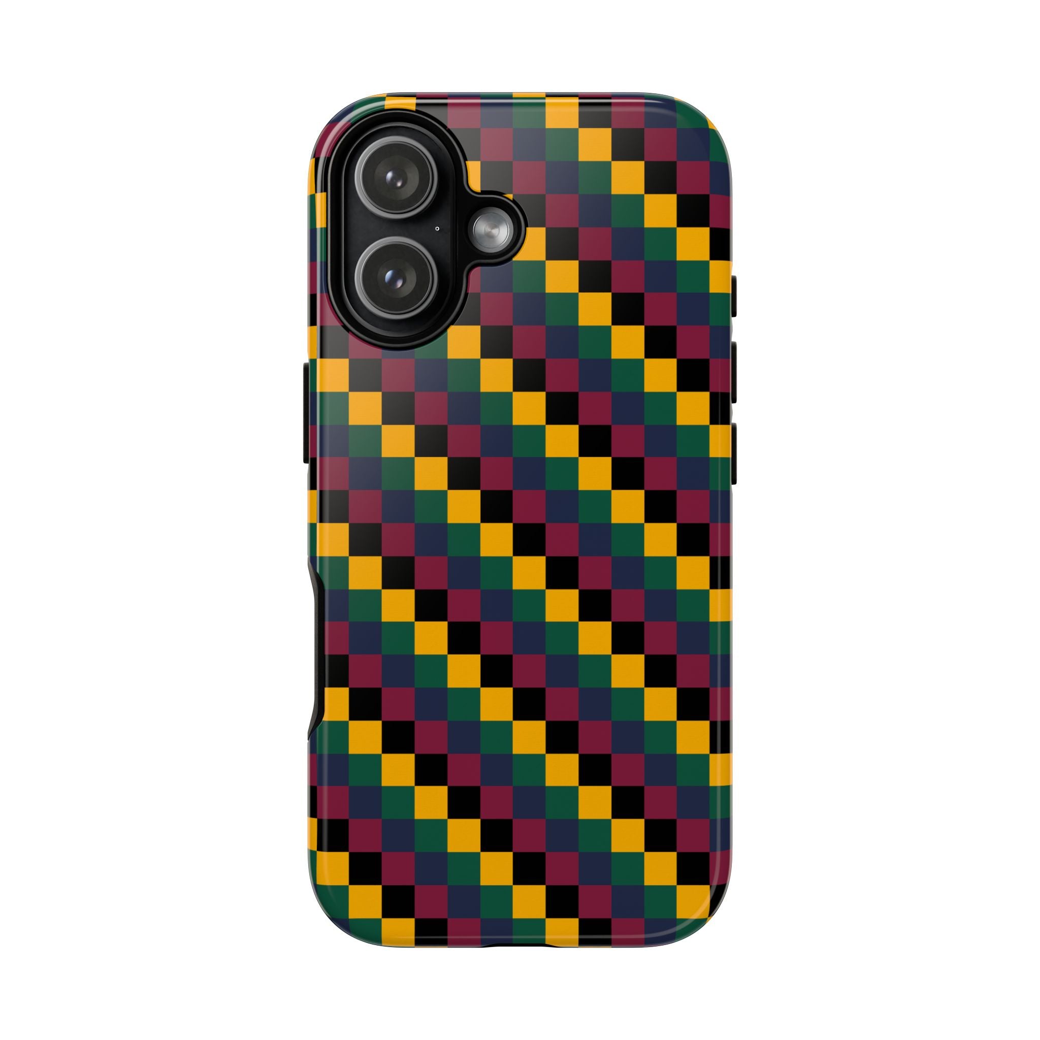 Colorful Checkered Phone Case, Tough Phone Cover, Unique Phone Accessory, Geometric Design, Gift for Tech Lovers, Stylish Protection