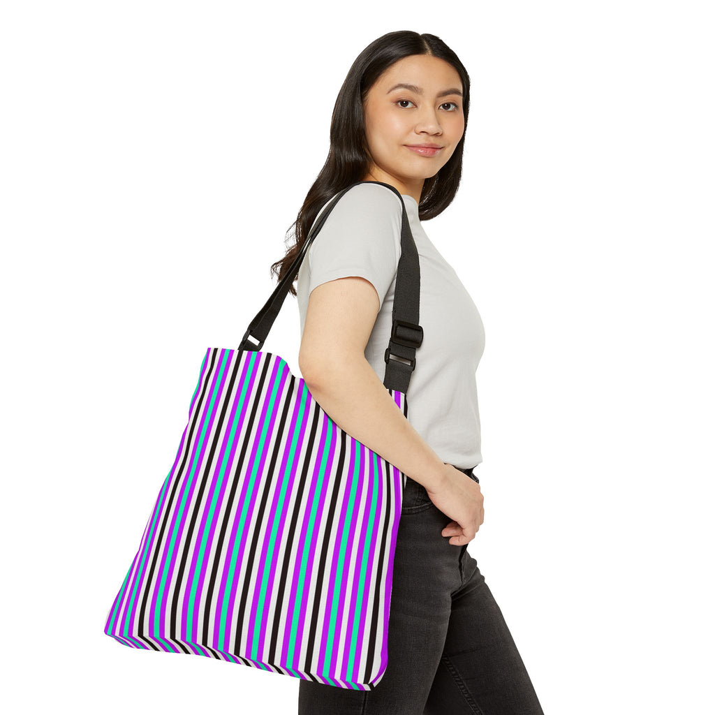 Vibrant Striped Adjustable Tote Bag for Everyday Use, Eco-Friendly Tote, Stylish Shopping Bag, Beach Bag, Gift for Her