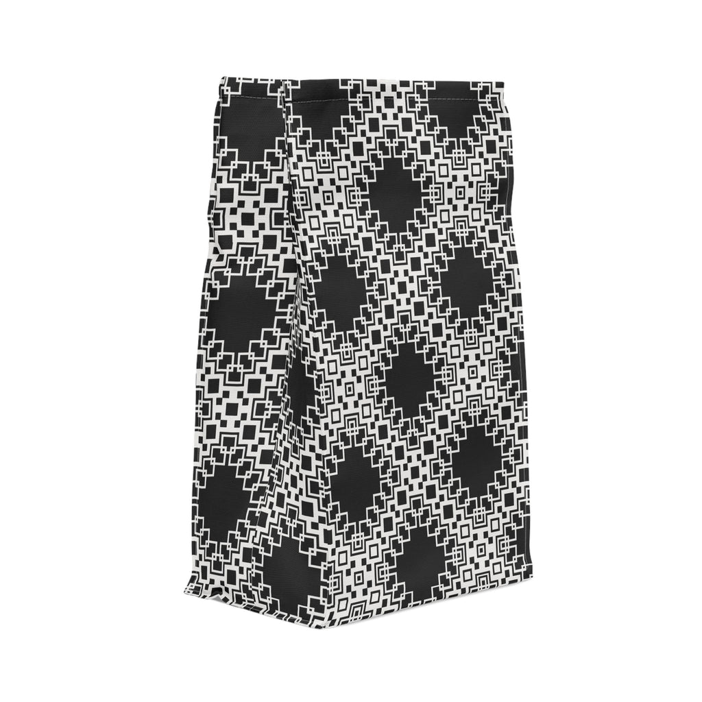 Stylish Polyester Lunch Bag with Geometric Design, Insulated Tote, Food Storage, Reusable Lunch Container, Picnic Essential
