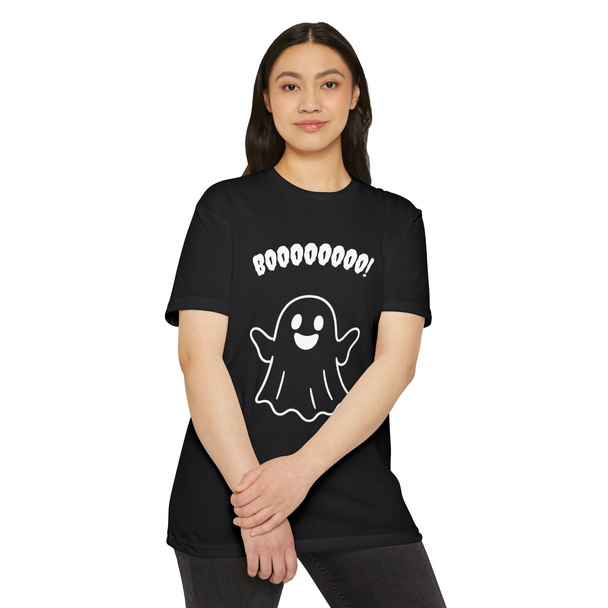 Cute Ghost 'Boooooo!' Unisex T-Shirt for Halloween, Funny T-Shirt, Spooky Tee, Ghost Shirt, Halloween Costume Essential
