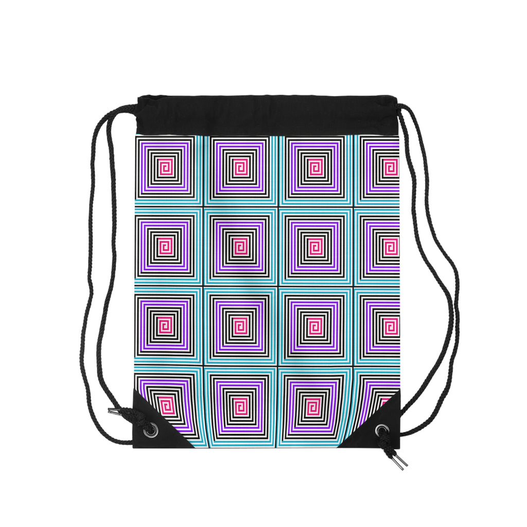 Stylish Geometric Drawstring Bag, Colorful Gym Sack, Cute Tote, Trendy Backpack, Perfect for School, Travel, and Gifts