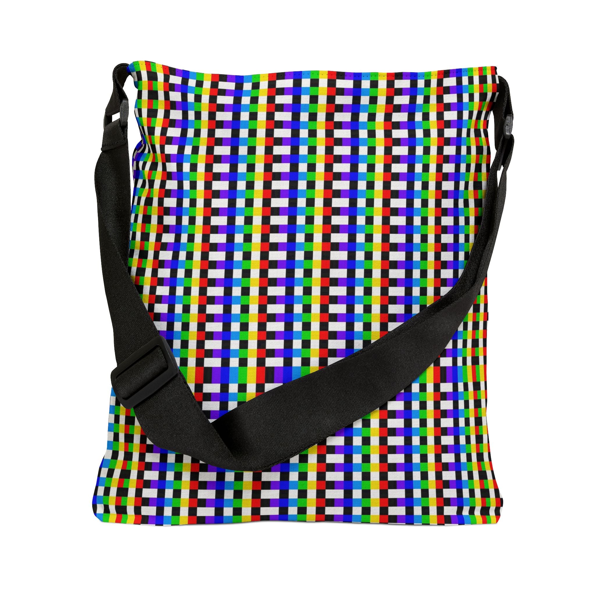 Vibrant Geometric Adjustable Tote Bag, Colorful Everyday Bag, Reusable Shopping Tote, Gift for Art Lovers, Eco-Friendly Carryall