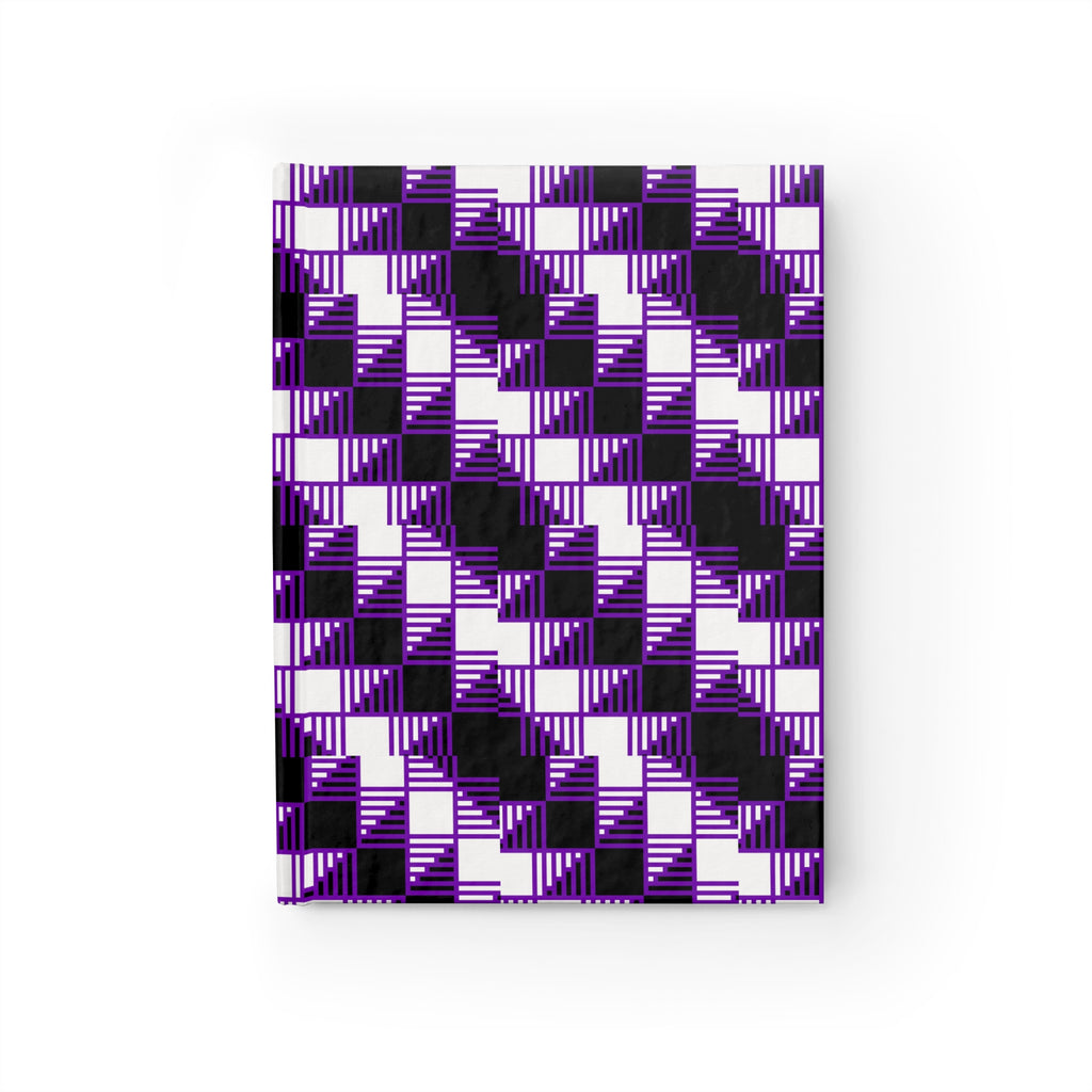 Purple Geometric Patterned Journal - Ruled Lines, Creative Writing, School Notebook, Stylish Planner, Gift Idea, Stationery