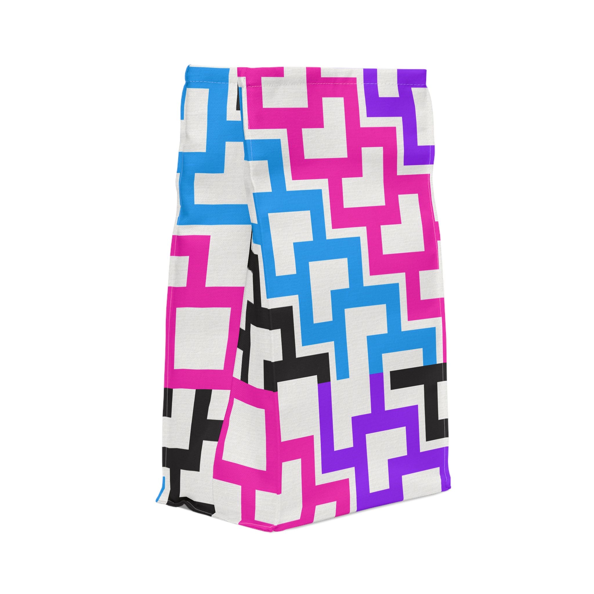 Colorful Geometric Lunch Bag - Stylish Insulated Tote for Work, School, Picnics, Travel, and Outdoor Adventures