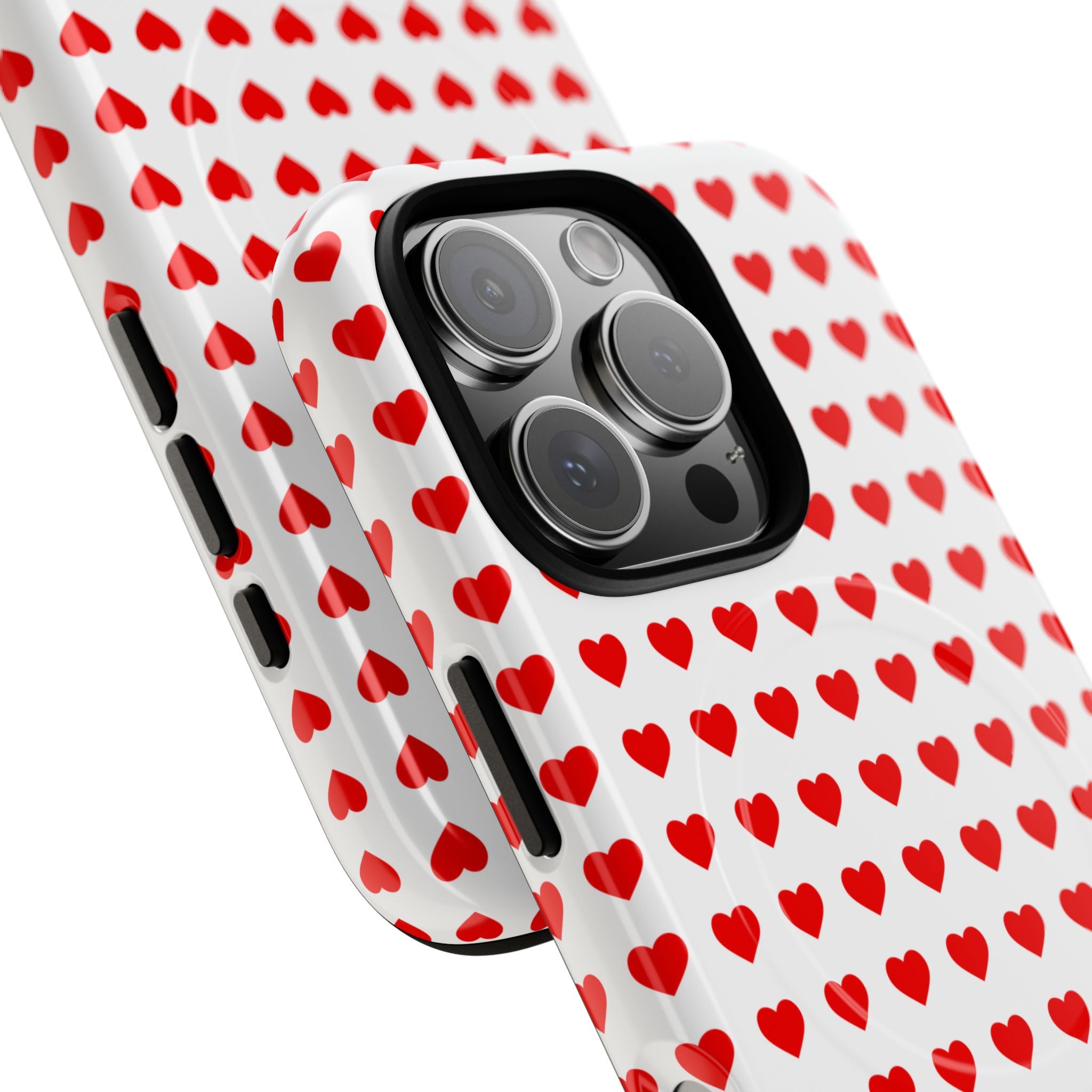 Heart Pattern Phone Case, Tough Magnetic Case, Cute Phone Cover, Valentine Gift, Stylish Accessory