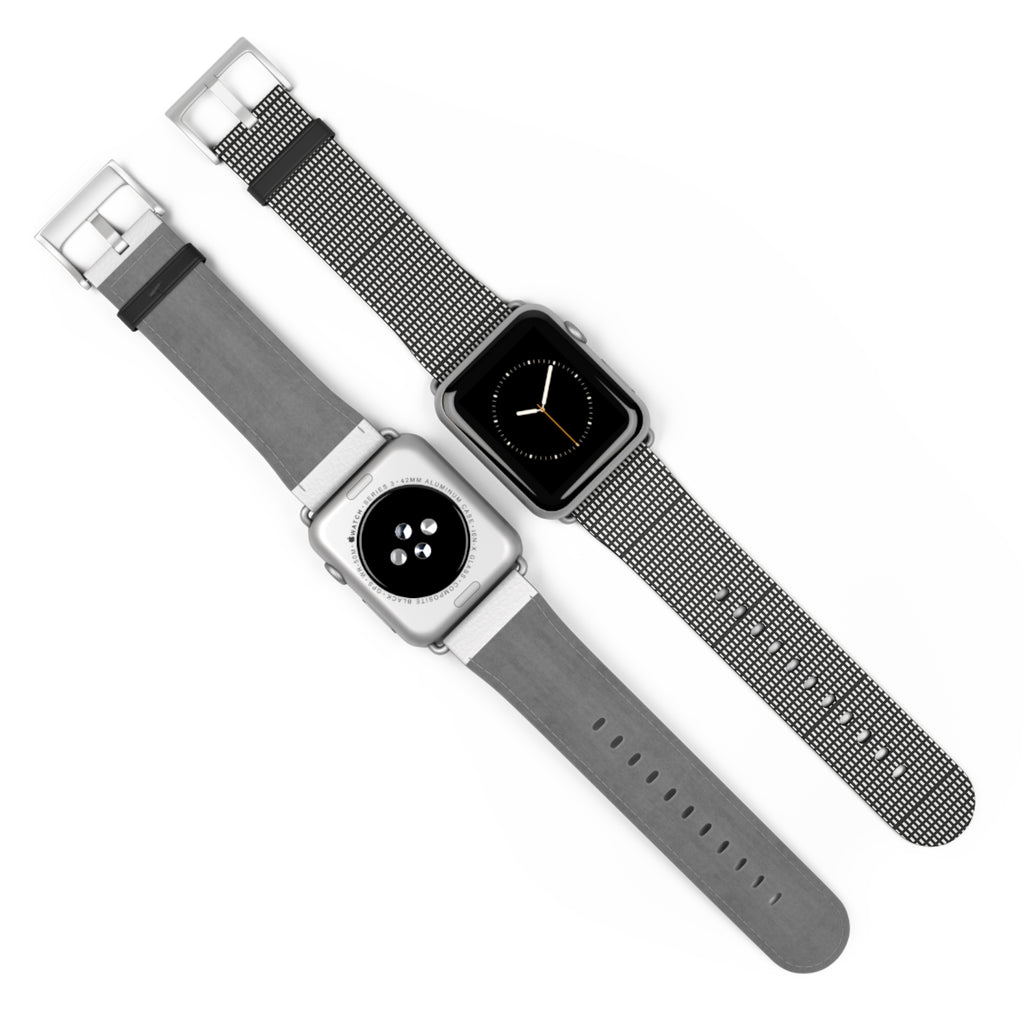 Stylish Black Checkered Watch Band, Modern Accessories, Fitness Trackers, Gift for Him or Her, Apple Watch, Fashionable Wristband