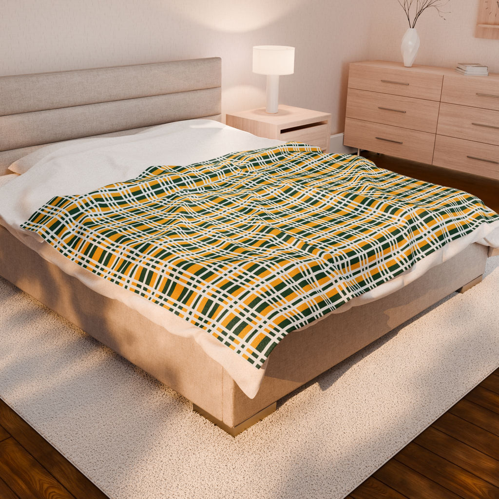 Cozy Velveteen Plush Blanket for GMU Fans, Soft Throw, Year-Round Comfort, Holiday Gift, Home Decor, Warm Lounge Essential