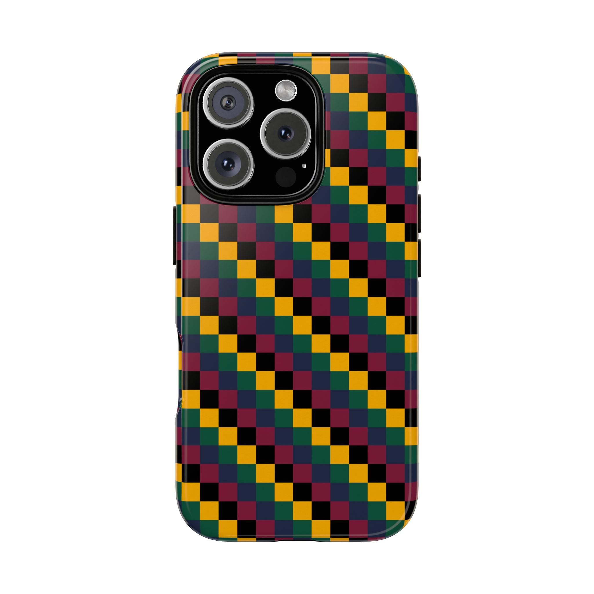 Colorful Checkered Phone Case, Tough Phone Cover, Unique Phone Accessory, Geometric Design, Gift for Tech Lovers, Stylish Protection