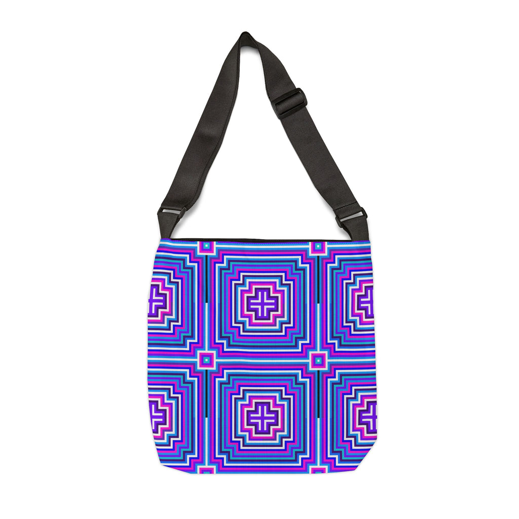 Vibrant Geometric Tote Bag, Adjustable Tote for Everyday Use, Stylish Shopping Bag, Boho Chic Messenger Bag, Perfect Gift for Any Occasion