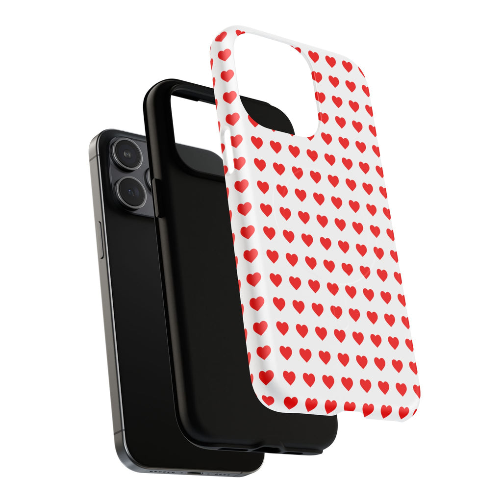 Heart Pattern Phone Case, Tough Magnetic Case, Cute Phone Cover, Valentine Gift, Stylish Accessory