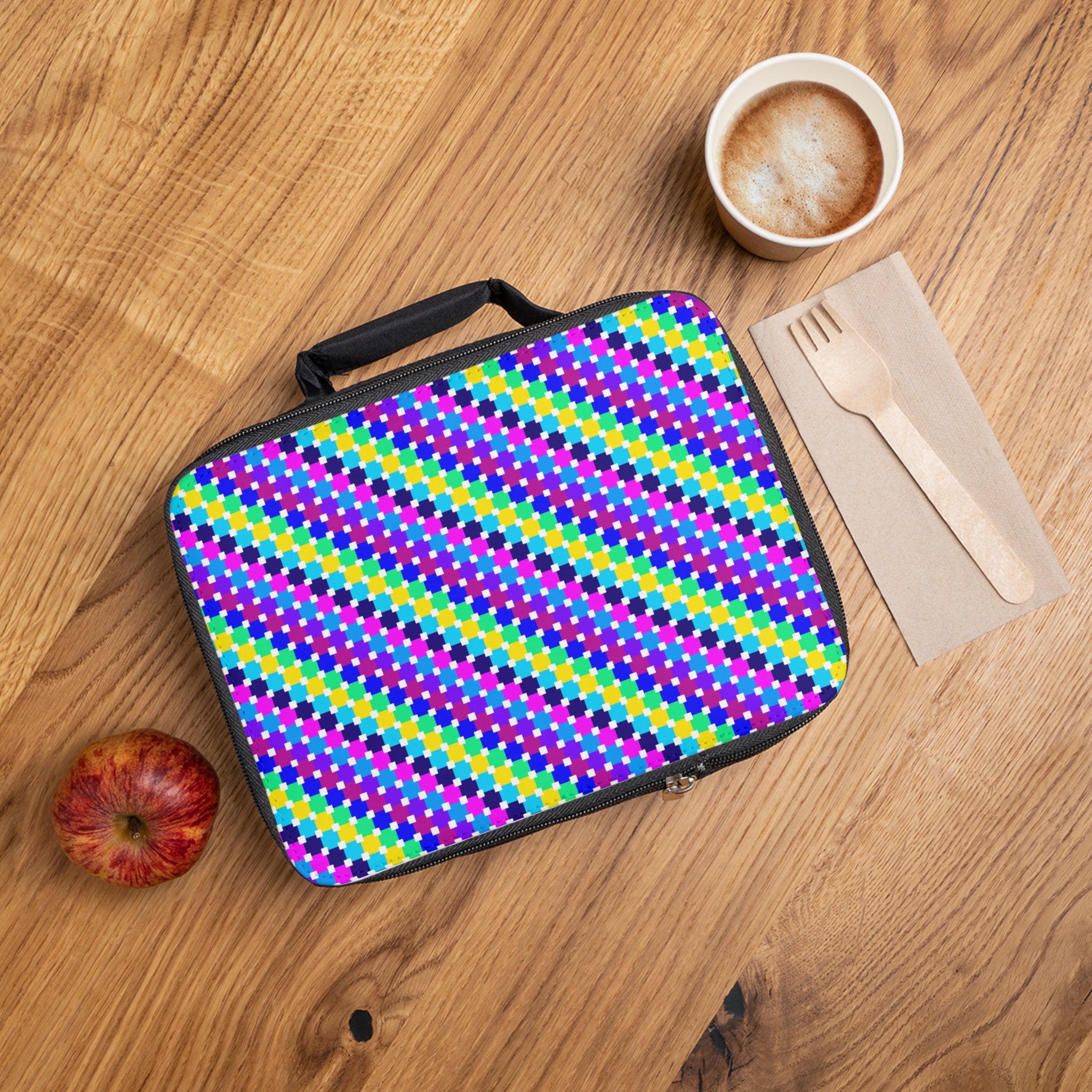 Colorful Geometric Lunch Bag - Stylish Meal Carrier, Insulated Lunch Tote, School Bags, Picnic Essentials, Gift for Kids, Adults