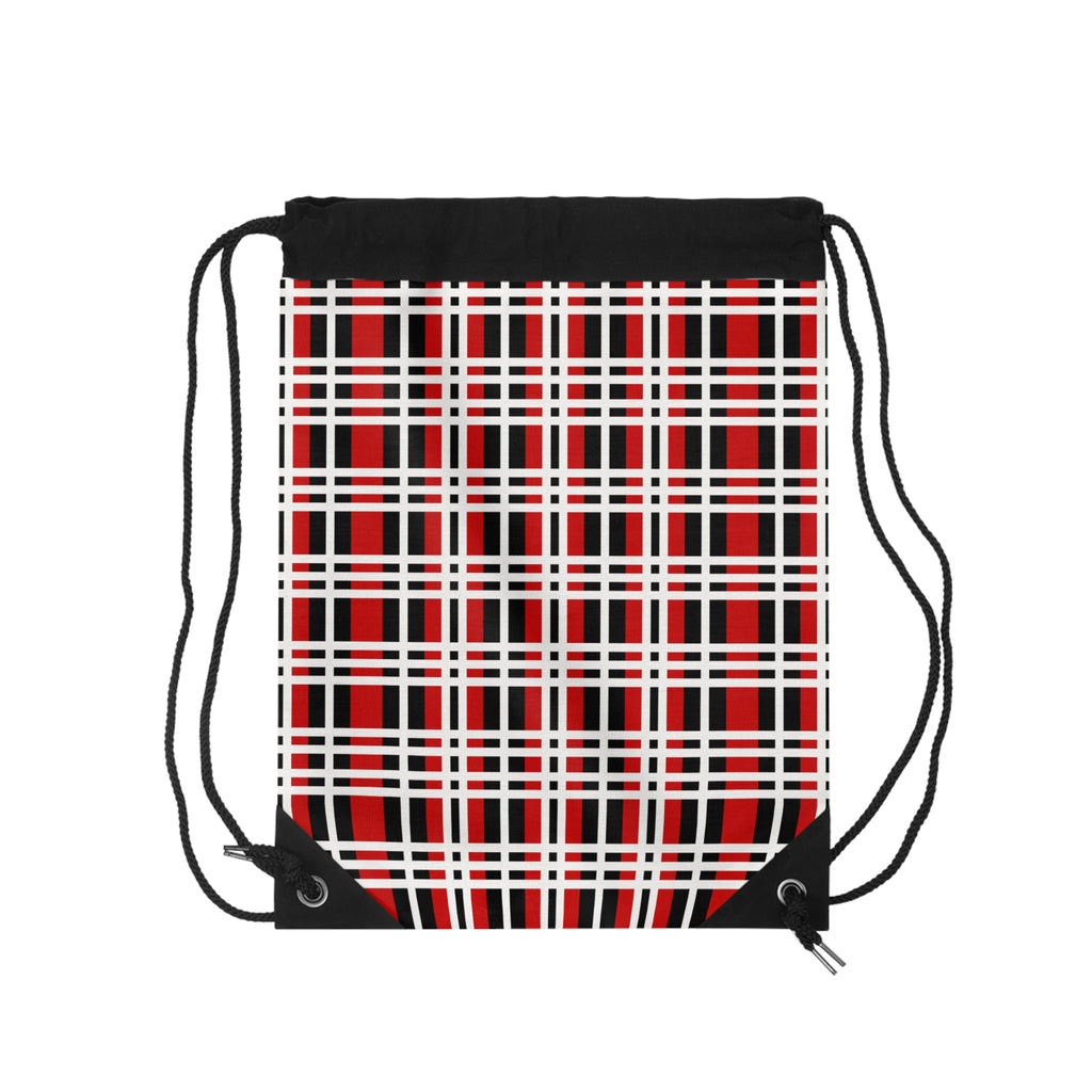 Stylish Checkered Drawstring Bag, Trendy Gym Sack, Casual Backpack, Perfect for School & Outings, Gift for Adventurers, Plaid Pattern