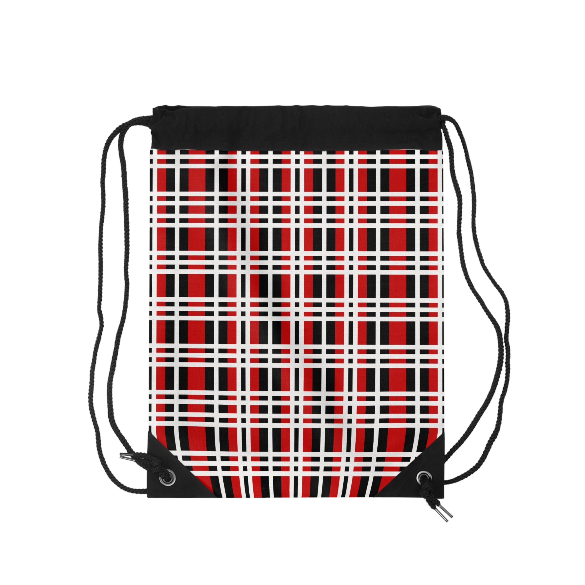 Stylish Checkered Drawstring Bag, Trendy Gym Sack, Casual Backpack, Perfect for School & Outings, Gift for Adventurers, Plaid Pattern