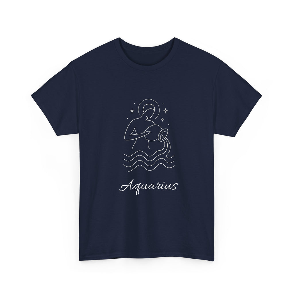 Aquarius Unisex Heavy Cotton Tee, Astrology Shirt, Zodiac Tee, Birthday Gift, Horoscope Apparel, Casual Wear
