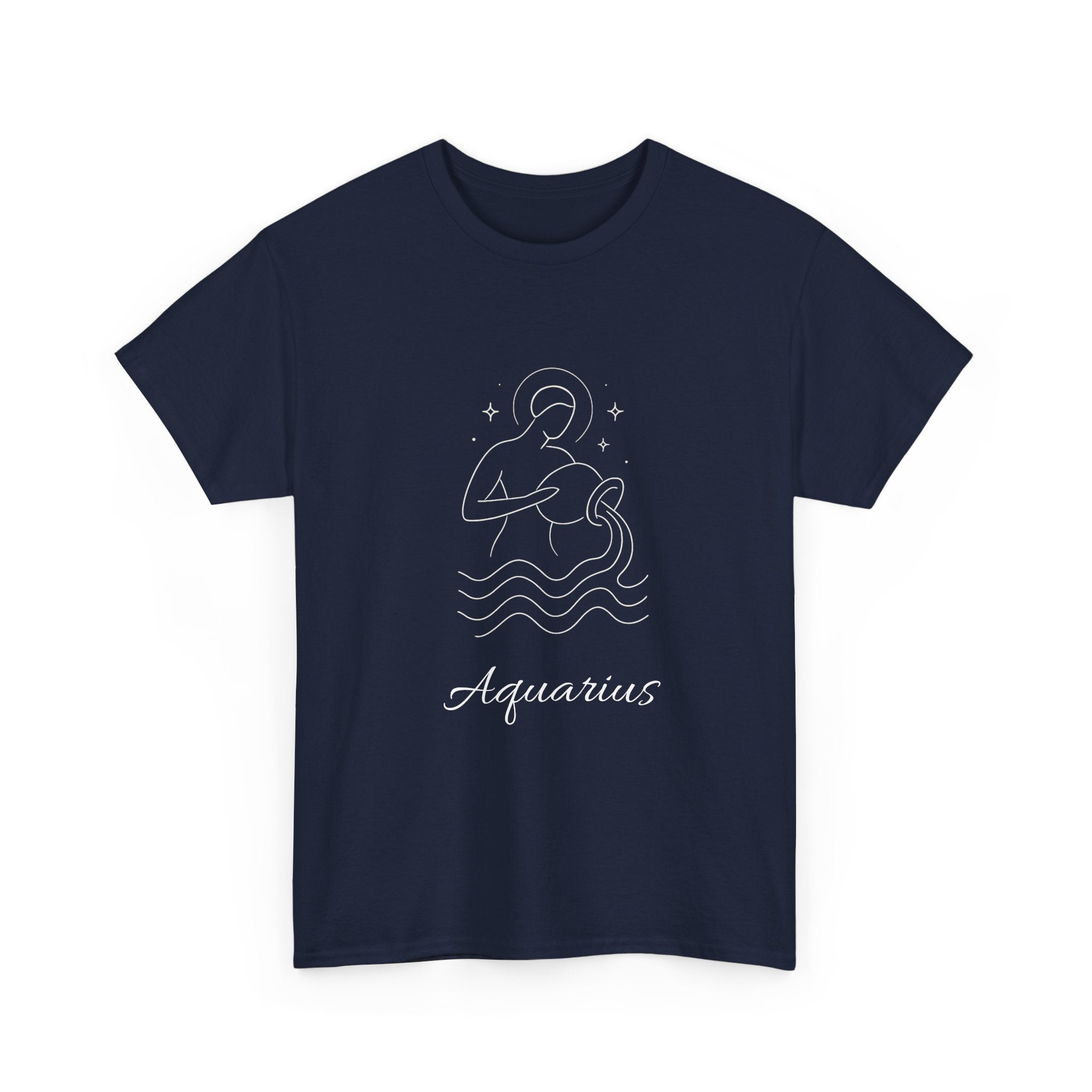 Aquarius Unisex Heavy Cotton Tee, Astrology Shirt, Zodiac Tee, Birthday Gift, Horoscope Apparel, Casual Wear