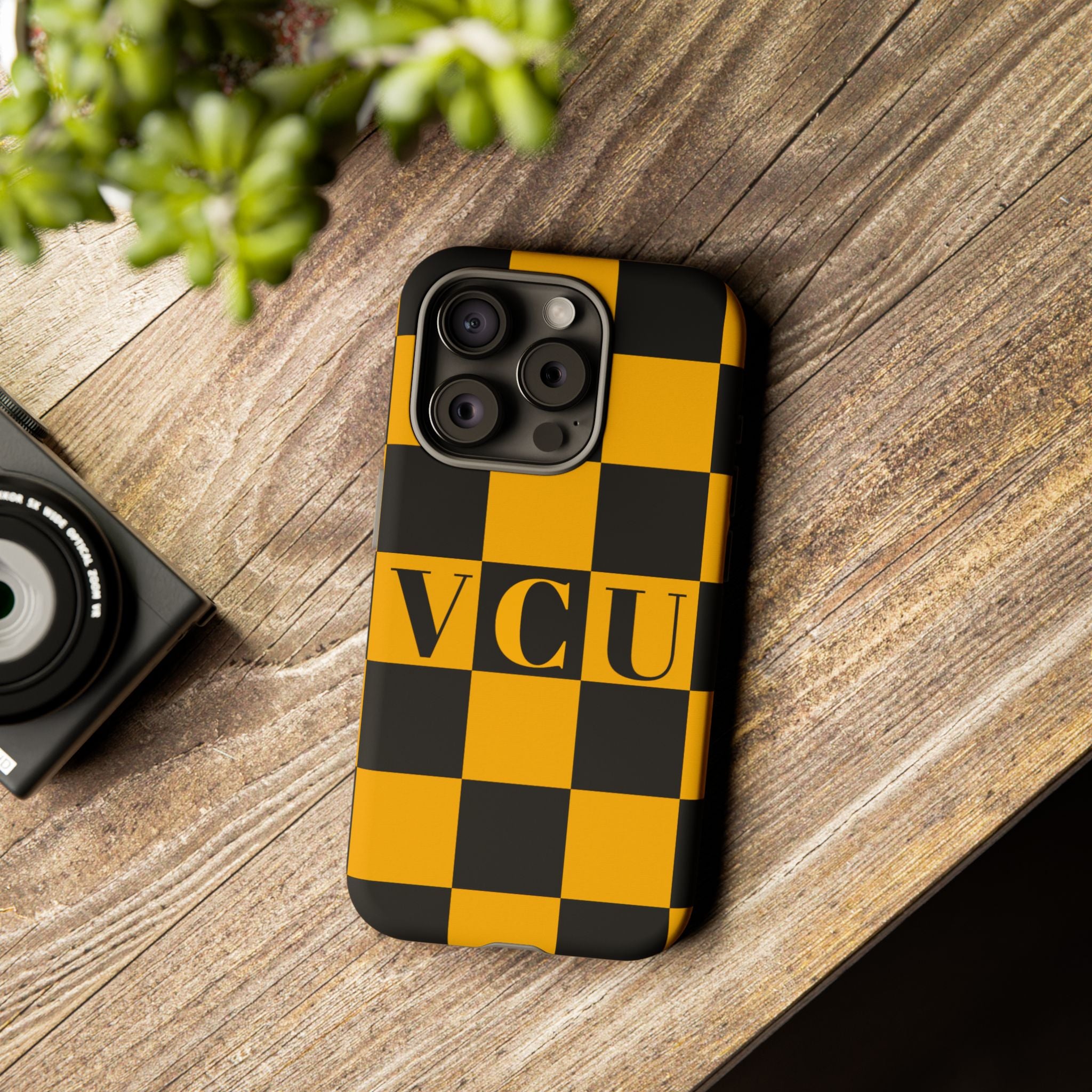 VCU Checkered Phone Case, Tough Cases for VCU Fans, College Student Gear, Sports Team Accessory, Unique Gift Idea