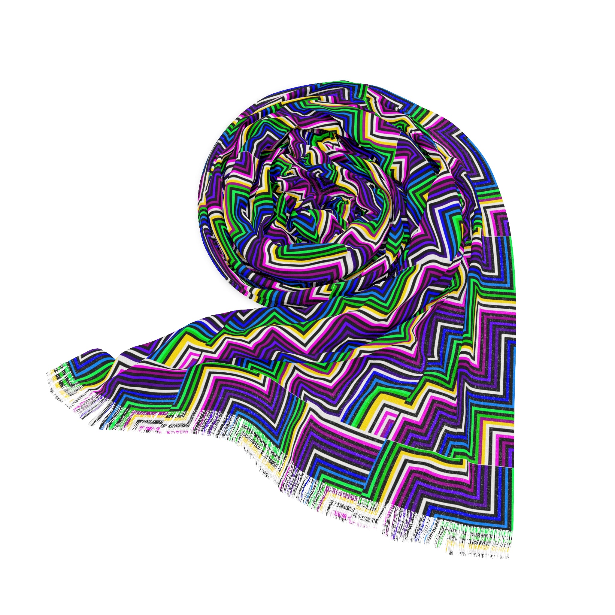 Colorful Zigzag Light Scarf, Fashion Accessory, Summer Wrap, Stylish Gift, Bohemian Chic, Lightweight Scarf
