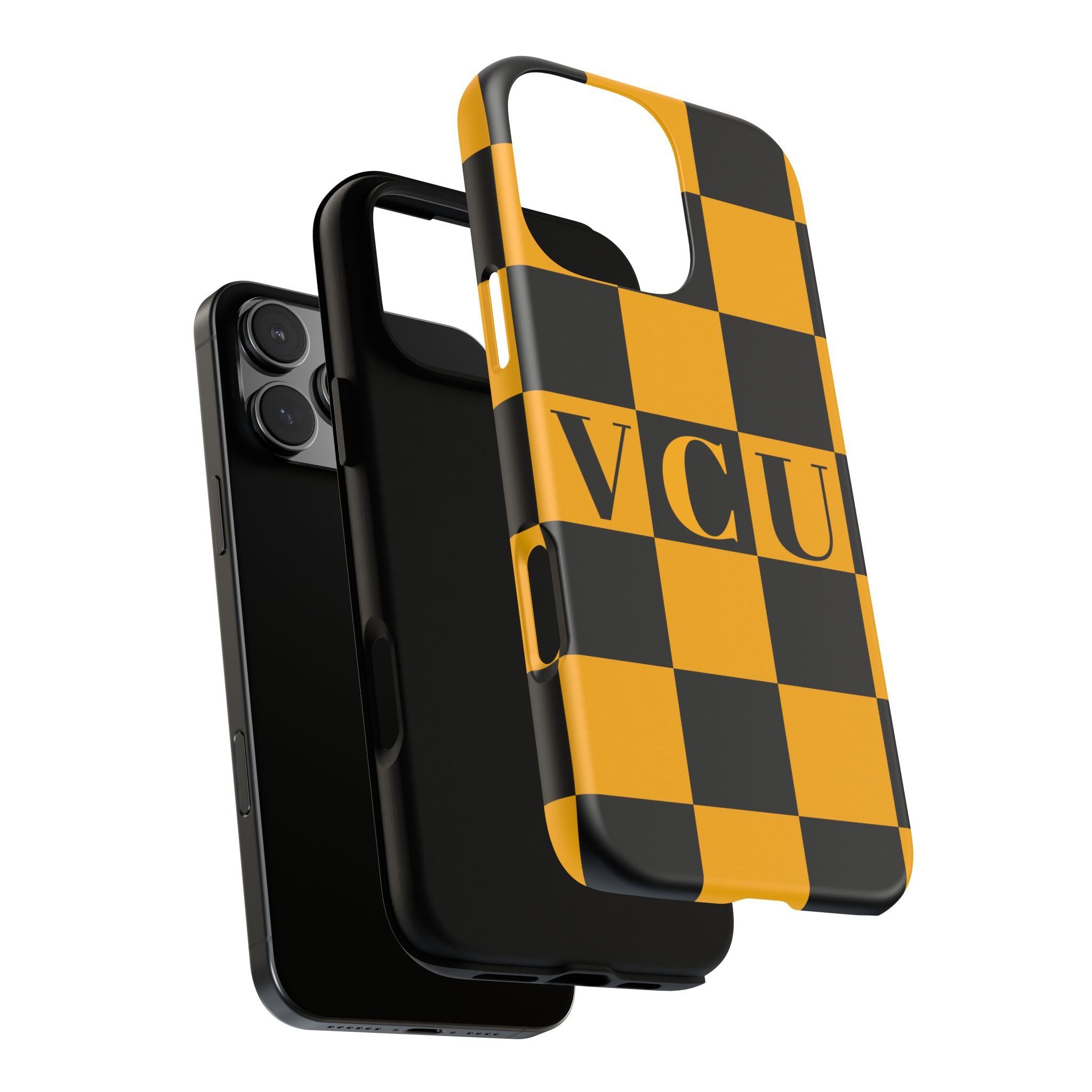 VCU Checkered Phone Case, Tough Cases for VCU Fans, College Student Gear, Sports Team Accessory, Unique Gift Idea