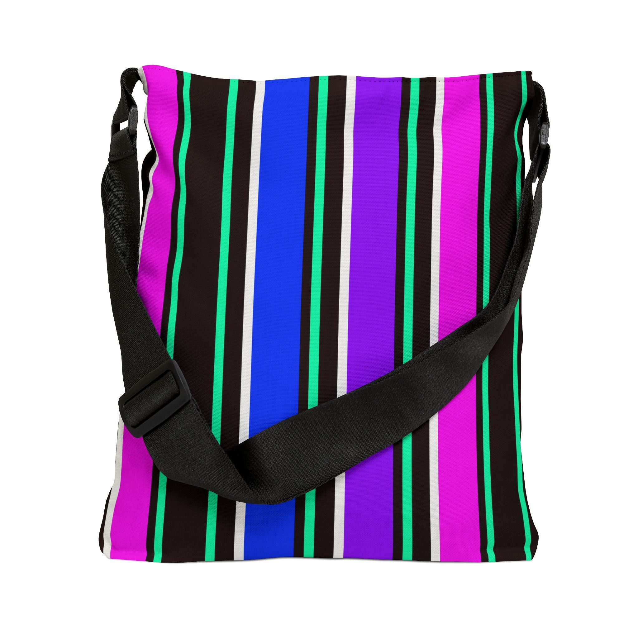 Colorful Striped Adjustable Tote Bag, Casual Everyday Bag, Travel Tote, Gift for Friends, Festival Accessory, Unique Style