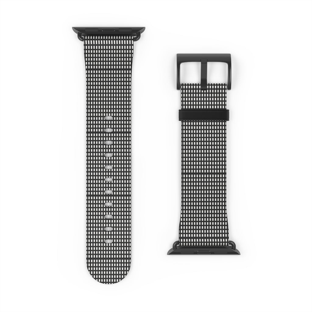 Stylish Black Checkered Watch Band, Modern Accessories, Fitness Trackers, Gift for Him or Her, Apple Watch, Fashionable Wristband