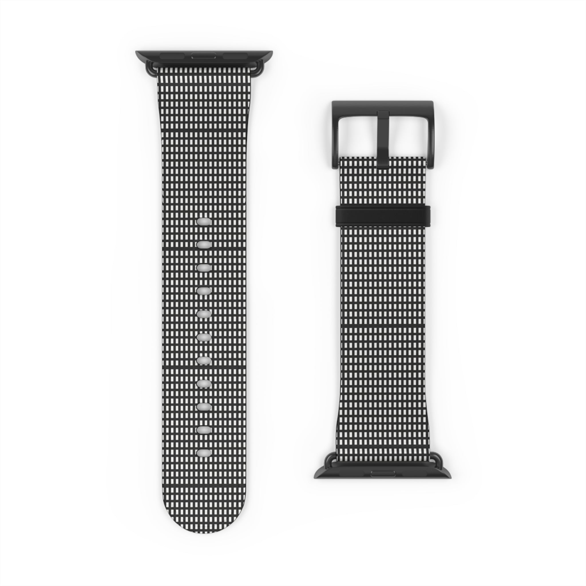Stylish Black Checkered Watch Band, Modern Accessories, Fitness Trackers, Gift for Him or Her, Apple Watch, Fashionable Wristband