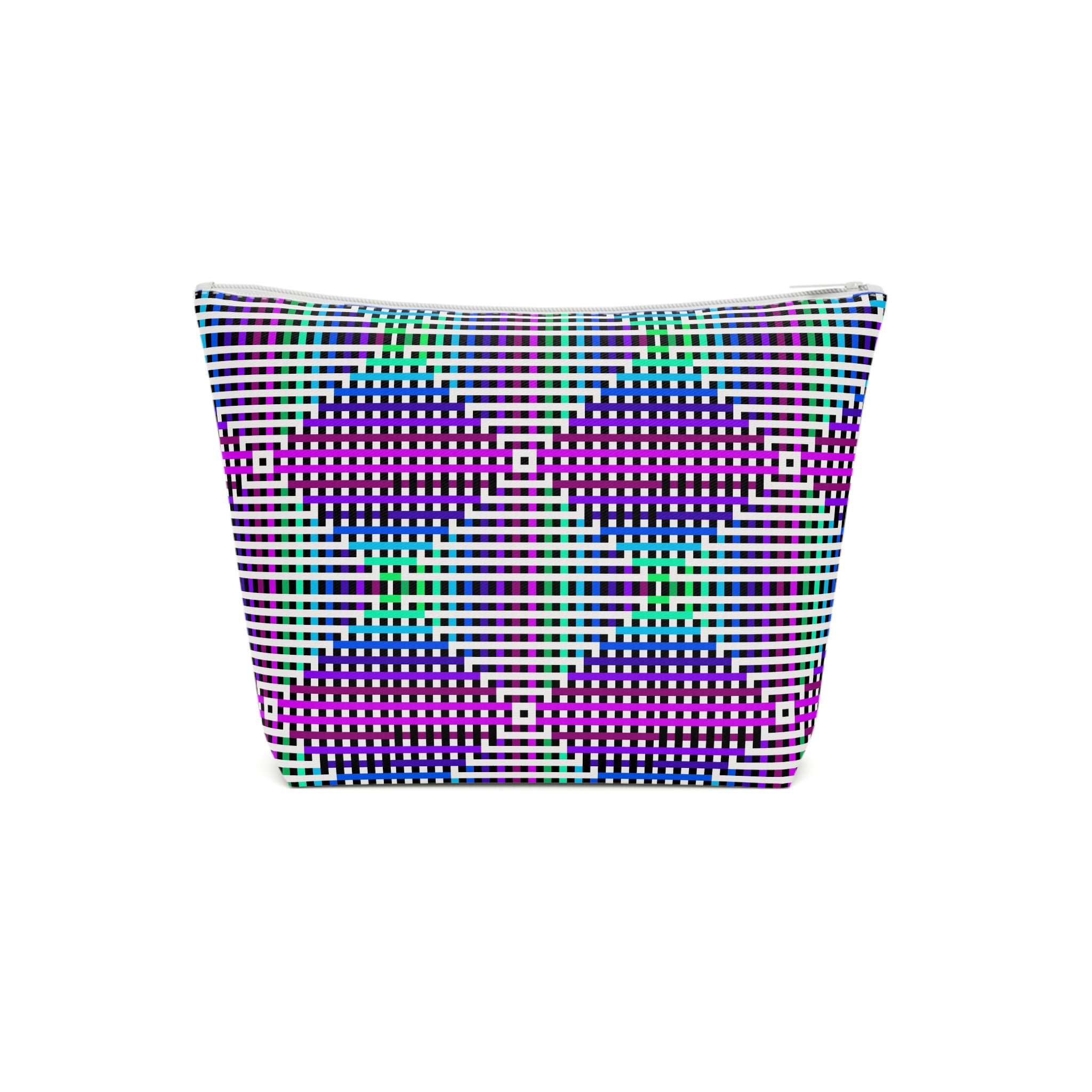 Vibrant Geometric Cosmetic Bag | Makeup Organizer, Travel Bag, Gift for Her, Toiletry Pouch, Purple Pattern