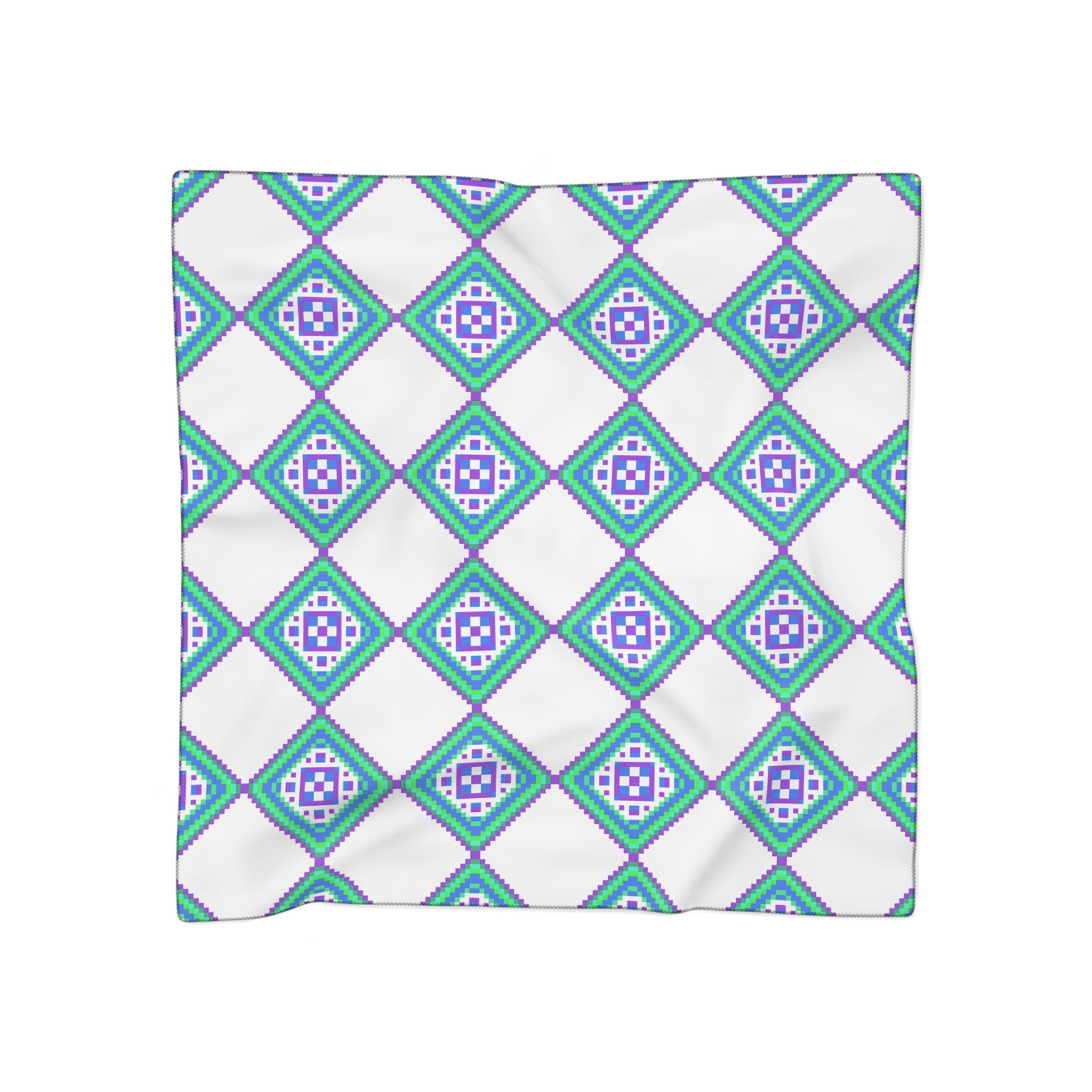 Colorful Geometric Pattern Scarf, Trendy Fashion Accessory, Gift for Her, Bohemian Style, Summer Scarf, Lightweight Neck Wrap