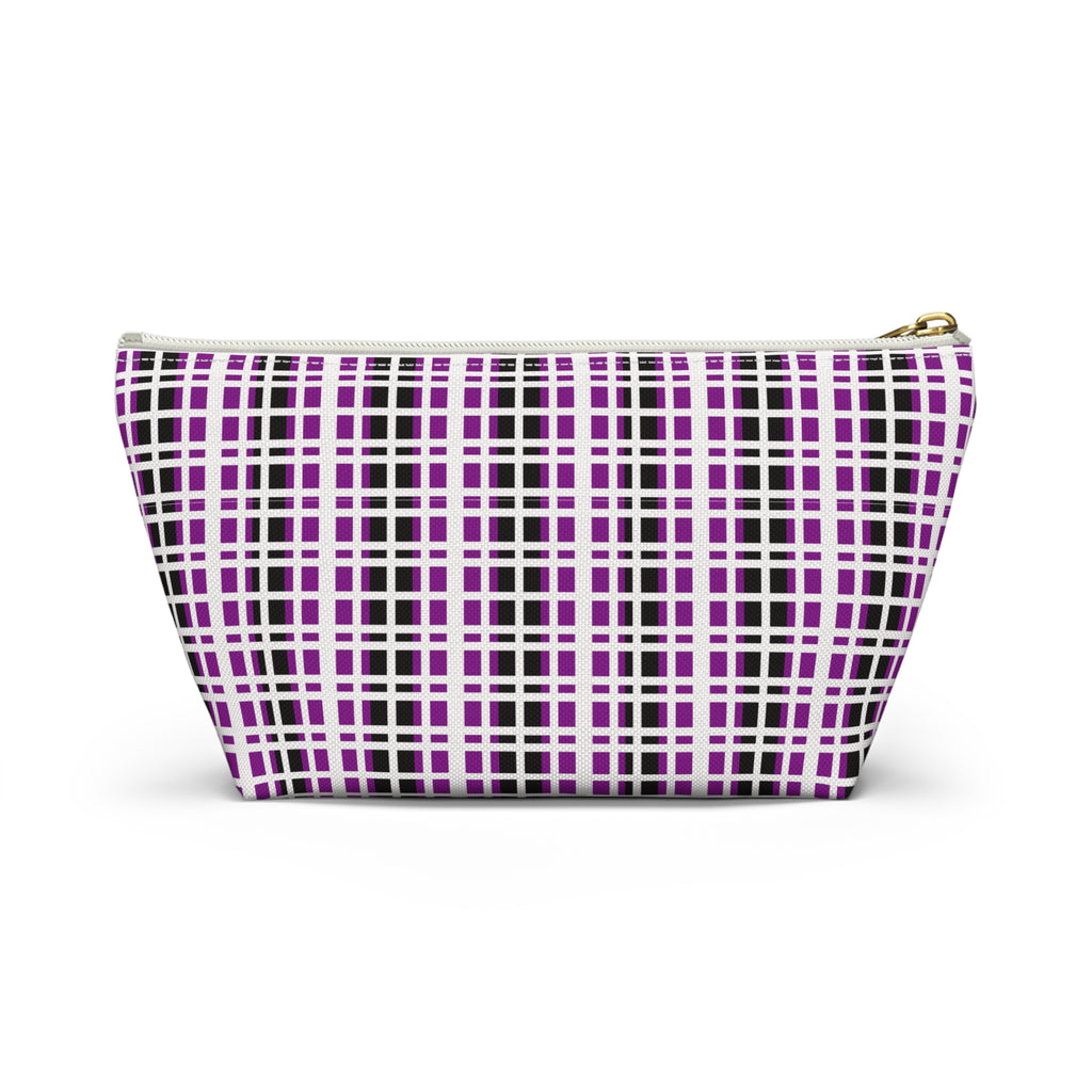 Purple Checkered Accessory Pouch | Makeup Bag, Toiletry Organizer, Travel Clutch, Gift for Her, Stylish Storage