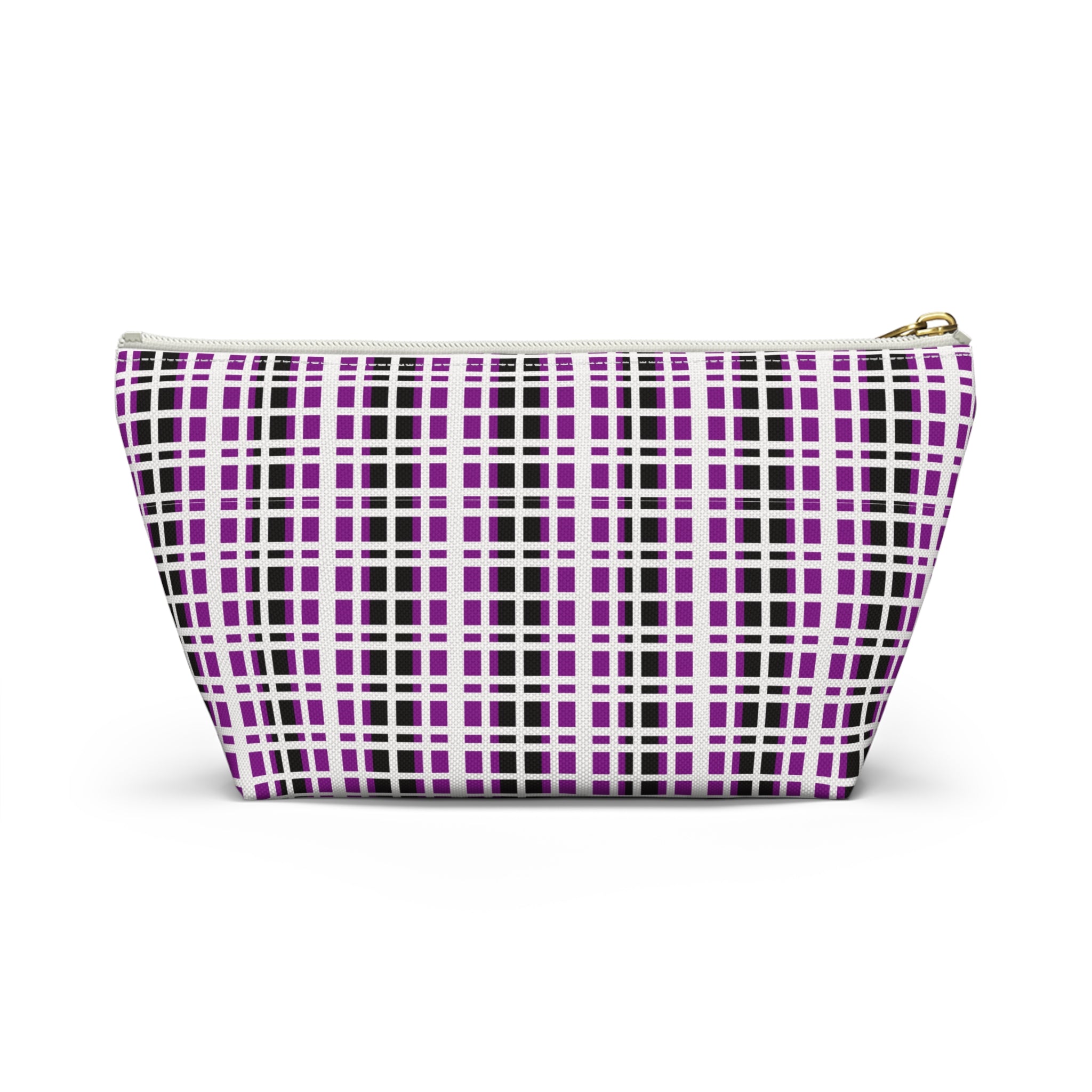 Purple Checkered Accessory Pouch | Makeup Bag, Toiletry Organizer, Travel Clutch, Gift for Her, Stylish Storage