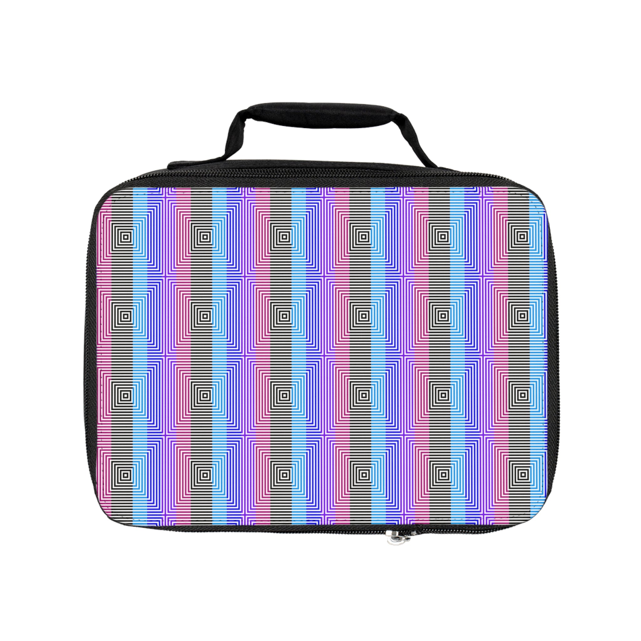 Vibrant Geometric Lunch Bag, Stylish Insulated Meal Container, Kids & Adults, School, Work, Picnic, Travel