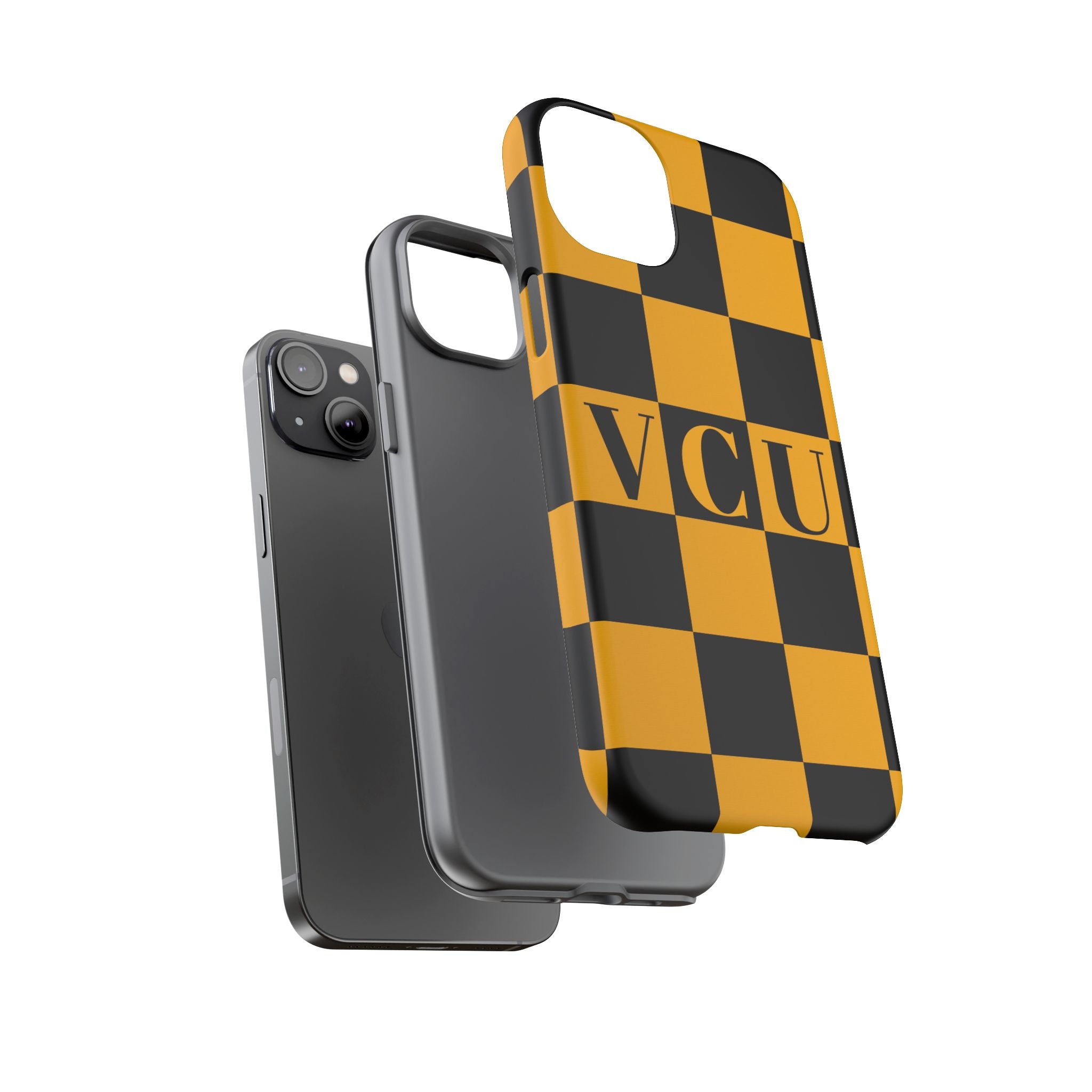 VCU Checkered Phone Case, Tough Cases for VCU Fans, College Student Gear, Sports Team Accessory, Unique Gift Idea