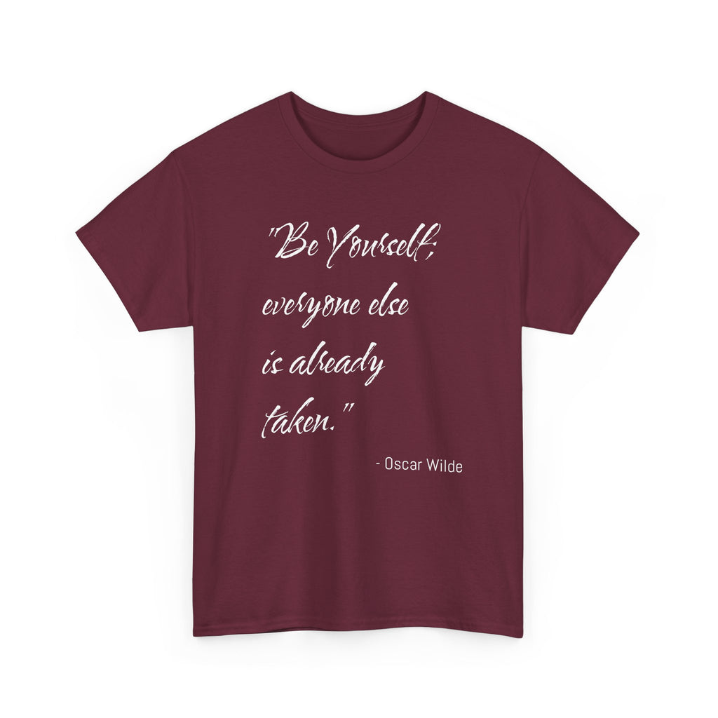 Inspirational Quote Tee: 'Be Yourself' Unisex Heavy Cotton Shirt, Motivational Gift for Friends, Casual Wear, Birthday Apparel