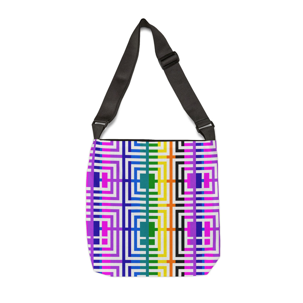 Vibrant Adjustable Tote Bag - Geometric Pattern, Perfect for Shopping, Travel, Beach, or Everyday Use, Unique Gift Idea