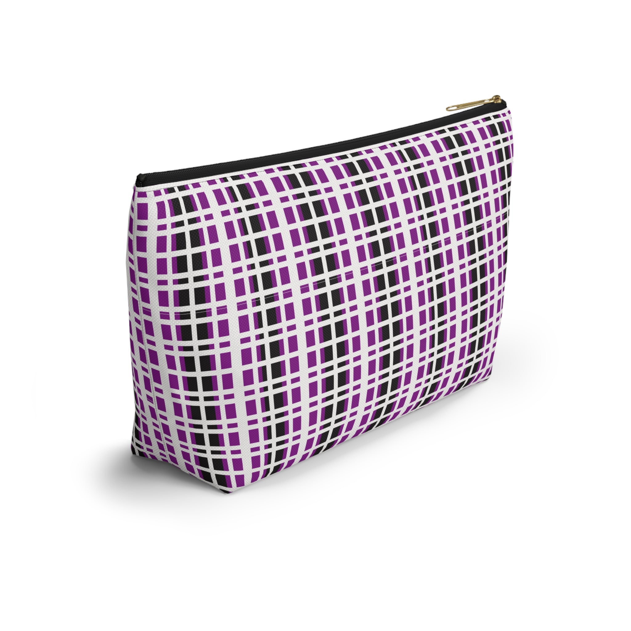Purple Checkered Accessory Pouch | Makeup Bag, Toiletry Organizer, Travel Clutch, Gift for Her, Stylish Storage