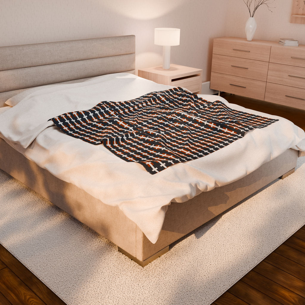 Cozy Velveteen Plush Blanket - Perfect for Home, Gift, Holiday Decor, Warmth, Softness, U of Austin