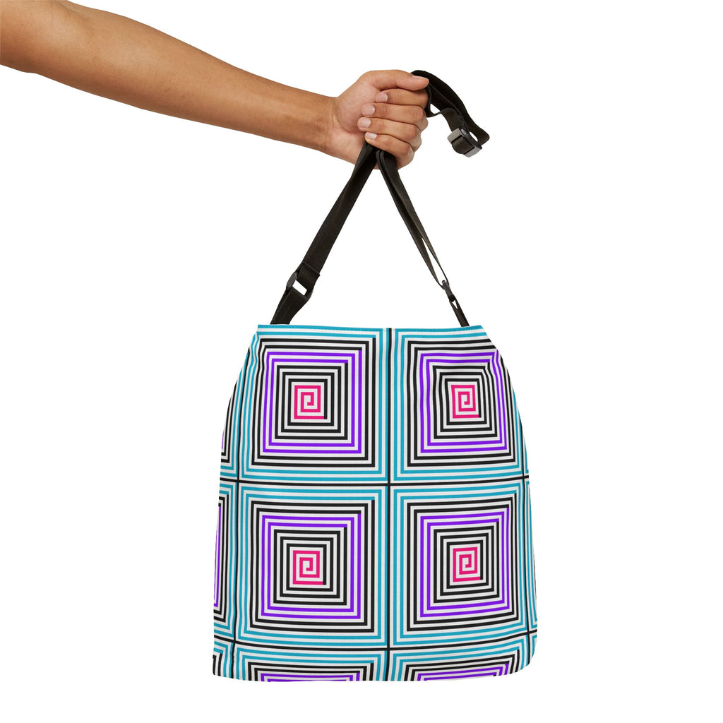 Vibrant Geometric Adjustable Tote Bag, Eco-Friendly Shopping Bag, Travel Accessory, Stylish Everyday Bag, Gift for Art Lovers