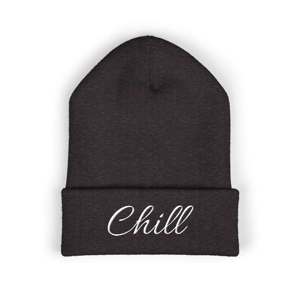 Chill Embroidered Beanie, Cozy Knit Hat, Winter Accessory, Gift for Him/Her, Casual Style